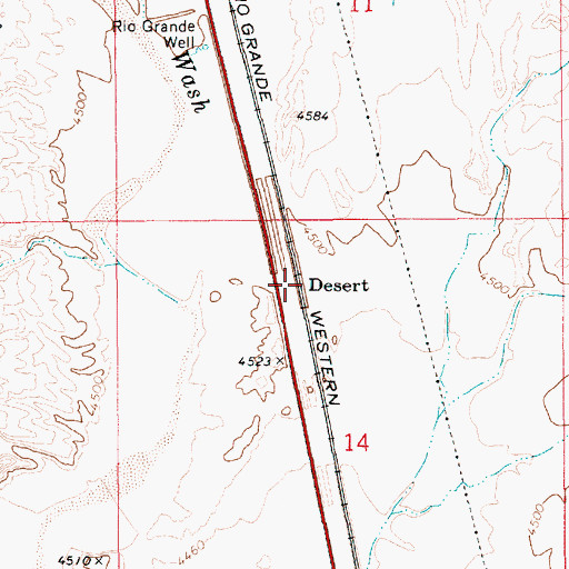 Topographic Map of Desert, UT