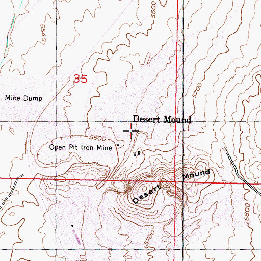 Topographic Map of Desert Mound, UT