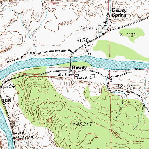 Topographic Map of Dewey, UT
