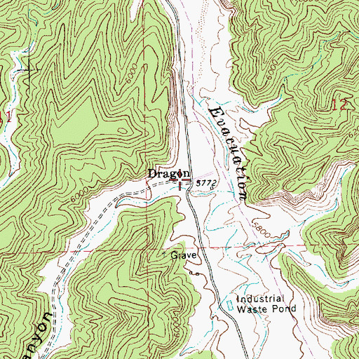 Topographic Map of Dragon, UT