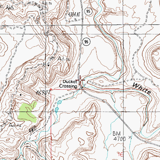 Topographic Map of Ducket Crossing, UT