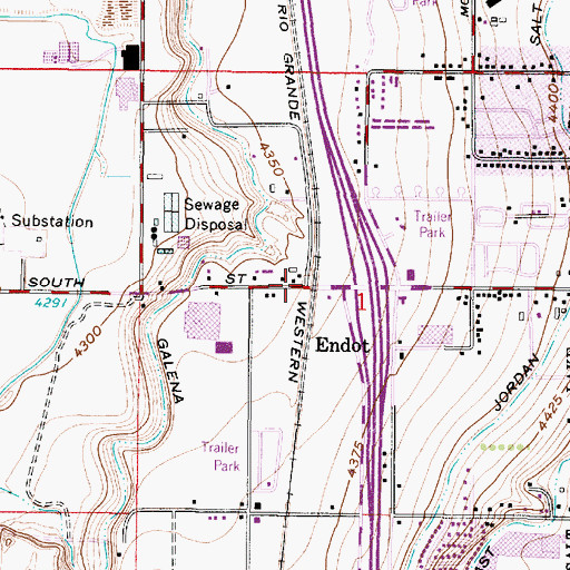 Topographic Map of Endot, UT