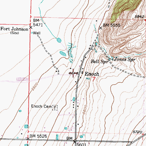 Topographic Map of Enoch, UT