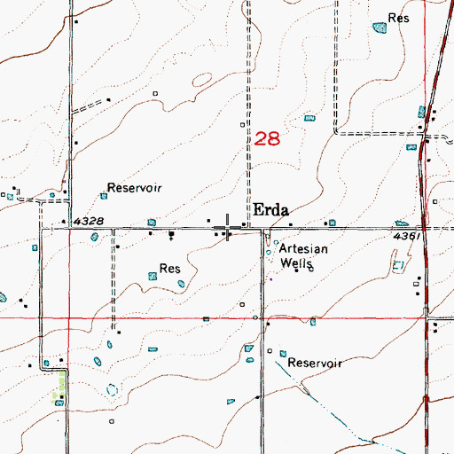 Topographic Map of Erda, UT