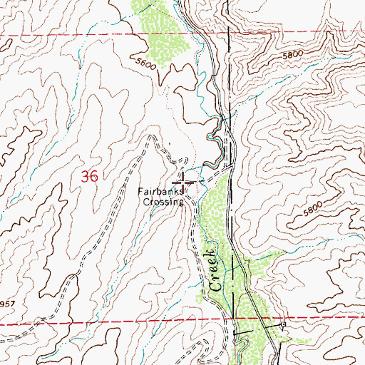 Topographic Map of Fairbanks Crossing, UT