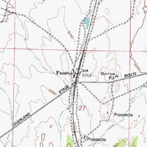 Topographic Map of Faust, UT