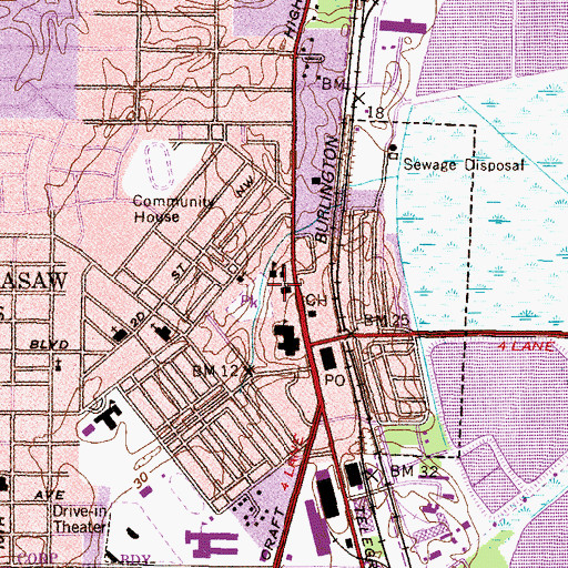 Topographic Map of Saint Thomas Church, AL