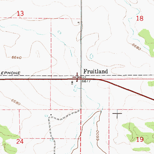 Topographic Map of Fruitland, UT
