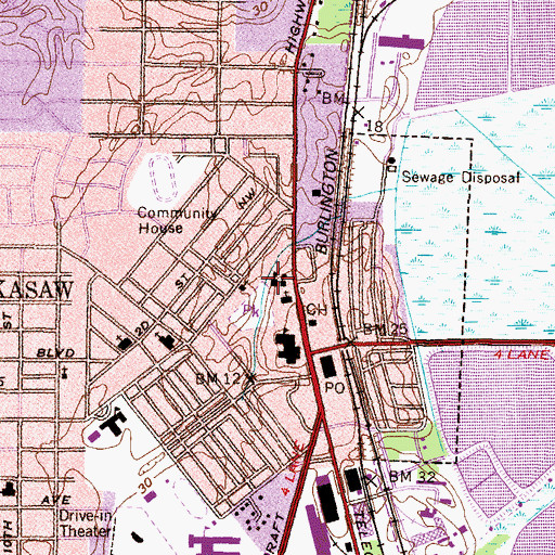 Topographic Map of Saint Thomas School, AL