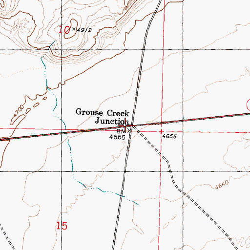 Topographic Map of Grouse Creek Junction, UT