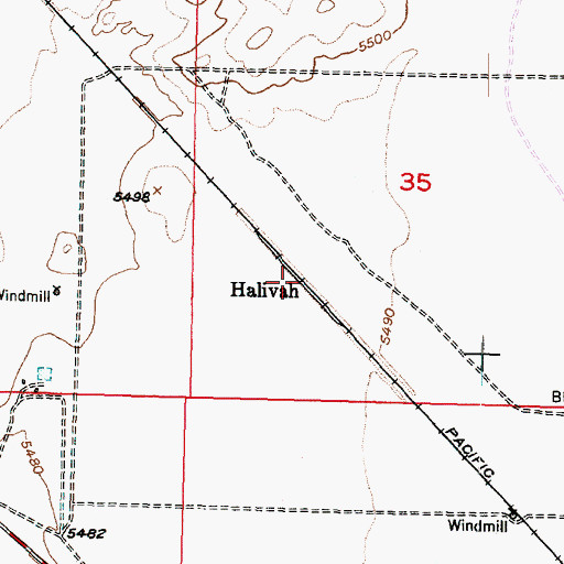 Topographic Map of Halivah, UT