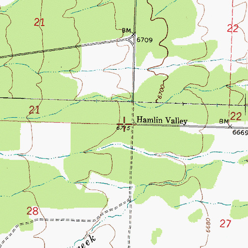 Topographic Map of Hamlin Valley, UT