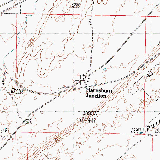 Topographic Map of Harrisburg Junction, UT