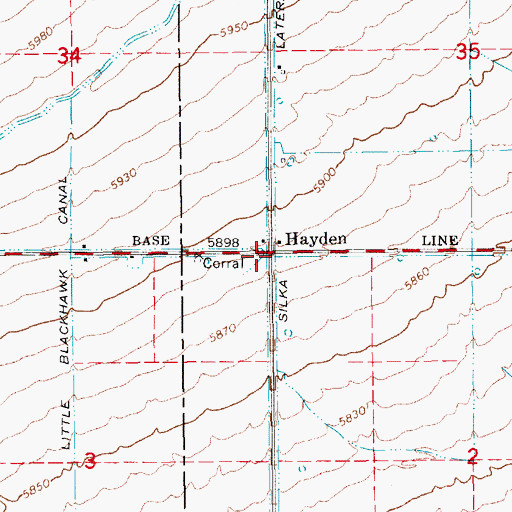 Topographic Map of Hayden, UT