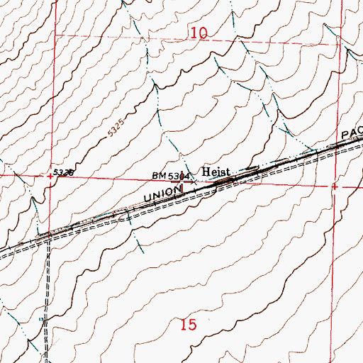 Topographic Map of Heist, UT