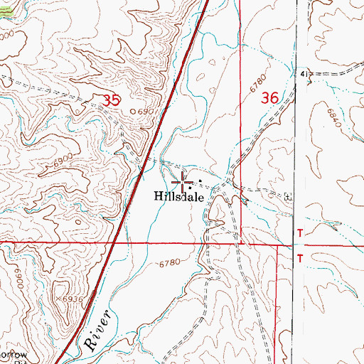 Topographic Map of Hillsdale, UT