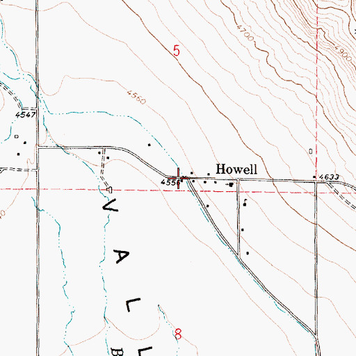 Topographic Map of Howell, UT