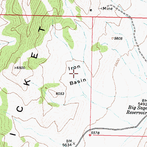 Topographic Map of Iron Basin, UT