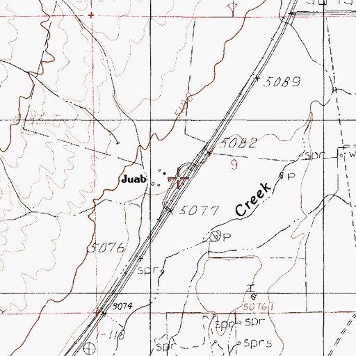 Topographic Map of Juab, UT