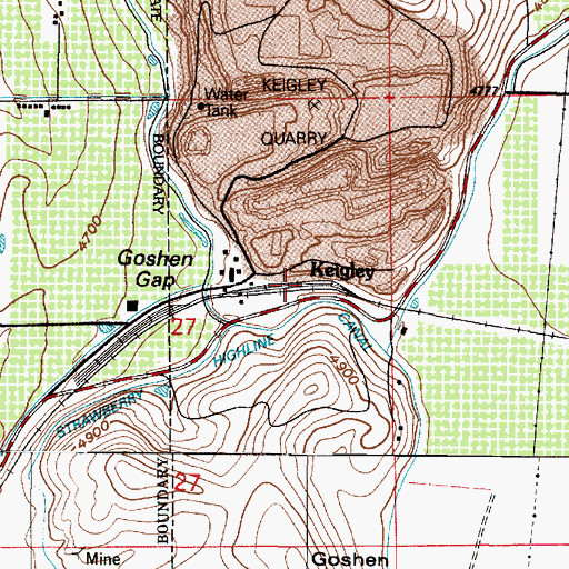 Topographic Map of Keigley, UT