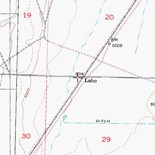 Topographic Map of Laho, UT