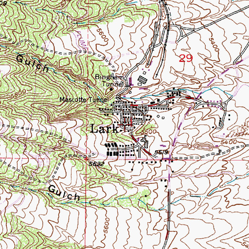 Topographic Map of Lark (historical), UT