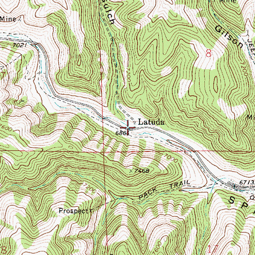 Topographic Map of Latuda, UT