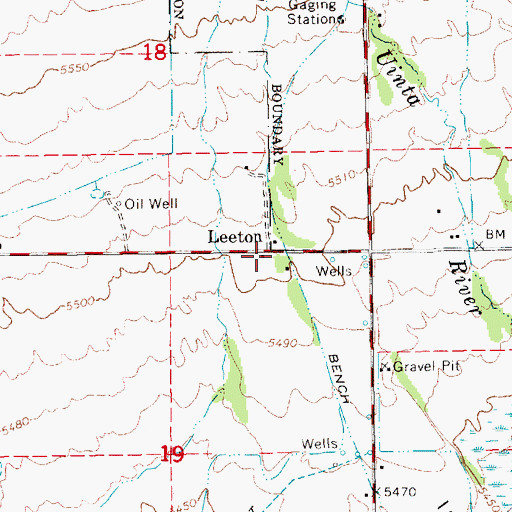 Topographic Map of Leeton, UT