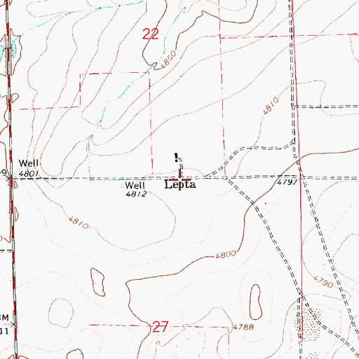 Topographic Map of Leota, UT