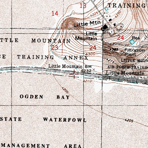 Topographic Map of Little Mountain, UT