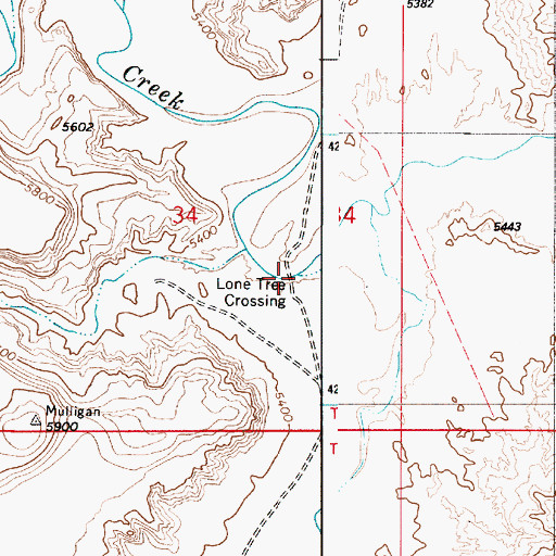Topographic Map of Lone Tree Crossing, UT