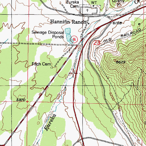Topographic Map of Mammoth Junction, UT