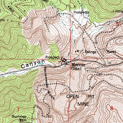 Topographic Map of Mercur (historical), UT