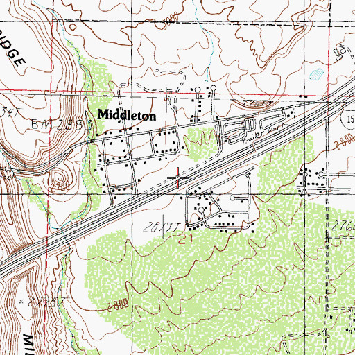 Topographic Map of Middleton, UT