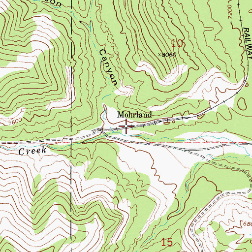 Topographic Map of Mohrland, UT