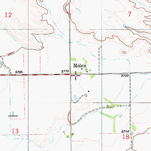Topographic Map of Molen, UT