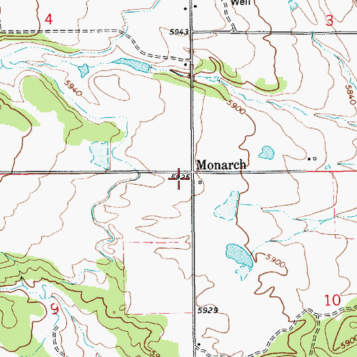 Topographic Map of Monarch, UT