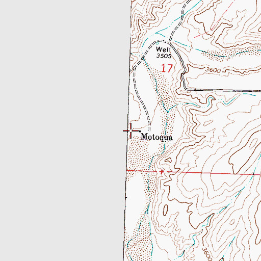 Topographic Map of Motoqua, UT