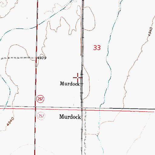 Topographic Map of Murdock, UT