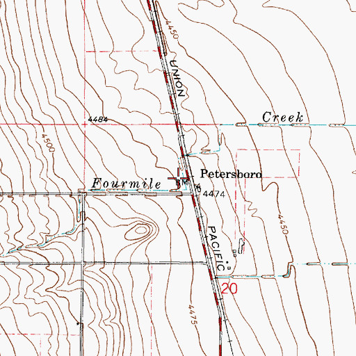 Topographic Map of Petersboro, UT