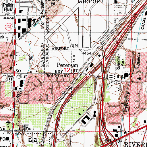 Topographic Map of Peterson, UT