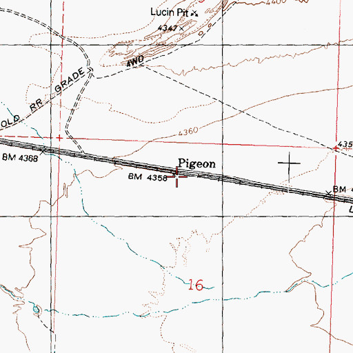 Topographic Map of Pigeon, UT