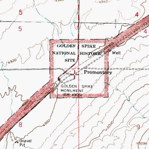 Topographic Map of Promontory (historical), UT