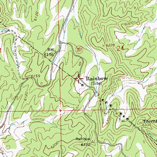 Topographic Map of Rainbow, UT
