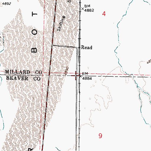 Topographic Map of Read, UT