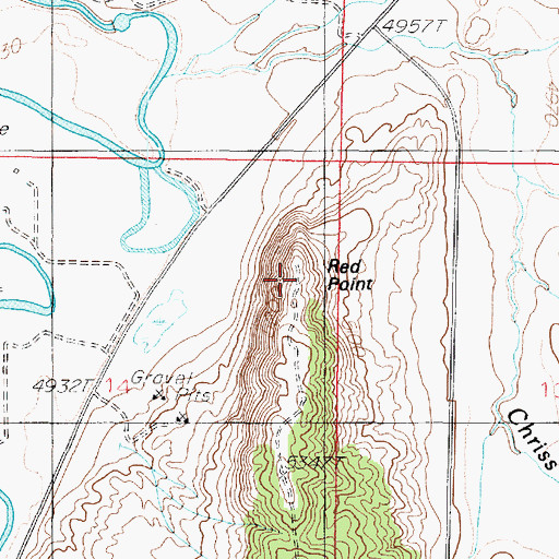 Topographic Map of Red Point, UT