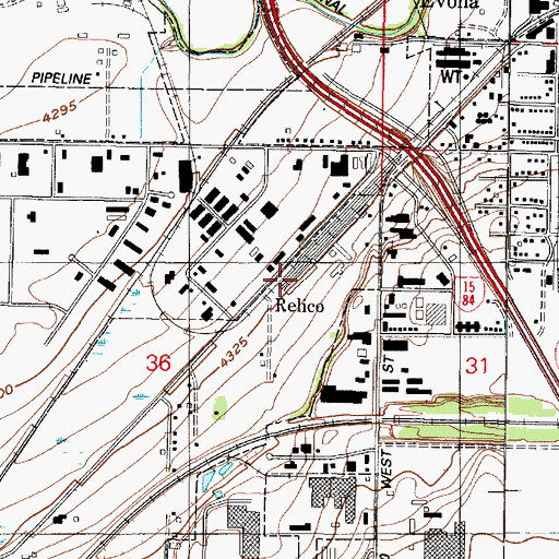 Topographic Map of Relico, UT