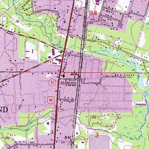 Topographic Map of Sara Square Shopping Center, AL