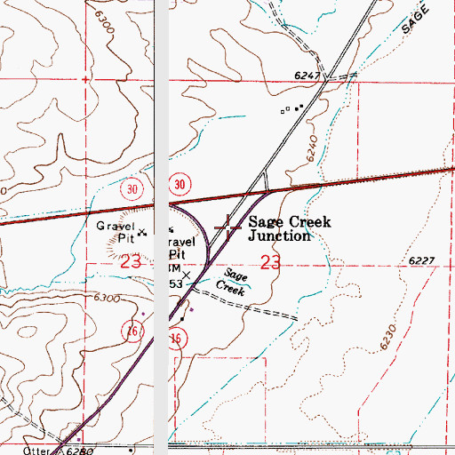 Topographic Map of Sage Creek Junction, UT