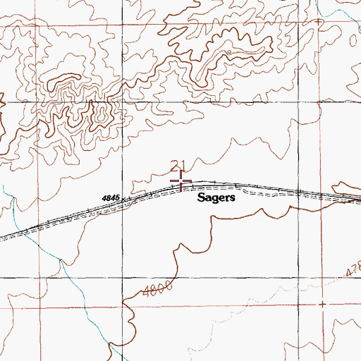 Topographic Map of Sagers, UT